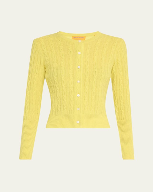Jane Cable-Knit Cashmere Cardigan